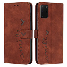 Custodia Portafoglio In Pelle Cover con Supporto Y03X per Samsung Galaxy S20 Plus Marrone