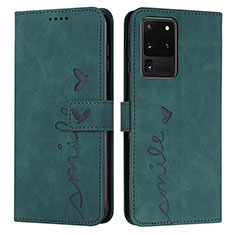 Custodia Portafoglio In Pelle Cover con Supporto Y03X per Samsung Galaxy S20 Ultra 5G Verde