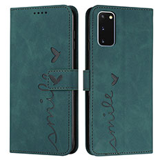 Custodia Portafoglio In Pelle Cover con Supporto Y03X per Samsung Galaxy S20 Verde
