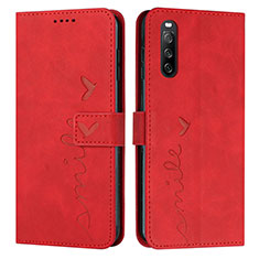 Custodia Portafoglio In Pelle Cover con Supporto Y03X per Sony Xperia 10 V Rosso