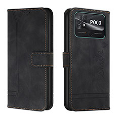 Custodia Portafoglio In Pelle Cover con Supporto Y03X per Xiaomi Poco C40 Nero