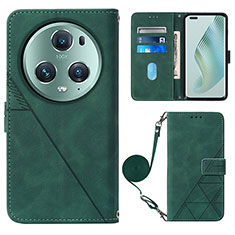 Custodia Portafoglio In Pelle Cover con Supporto Y04B per Huawei Honor Magic5 Pro 5G Verde