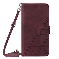 Custodia Portafoglio In Pelle Cover con Supporto Y04B per Samsung Galaxy A82 5G Rosso Rosa