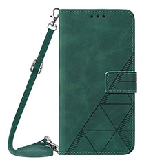 Custodia Portafoglio In Pelle Cover con Supporto Y04B per Samsung Galaxy M32 4G Verde