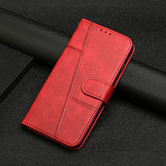 Custodia Portafoglio In Pelle Cover con Supporto Y04X per Motorola Moto E32 Rosso