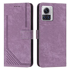 Custodia Portafoglio In Pelle Cover con Supporto Y04X per Motorola Moto Edge X30 Pro 5G Oro Rosa