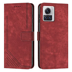 Custodia Portafoglio In Pelle Cover con Supporto Y04X per Motorola Moto Edge X30 Pro 5G Rosso