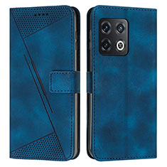 Custodia Portafoglio In Pelle Cover con Supporto Y04X per OnePlus 10 Pro 5G Blu