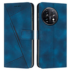 Custodia Portafoglio In Pelle Cover con Supporto Y04X per OnePlus 11 5G Blu