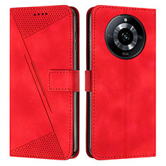 Custodia Portafoglio In Pelle Cover con Supporto Y04X per Realme 11 Pro 5G Rosso