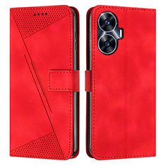 Custodia Portafoglio In Pelle Cover con Supporto Y04X per Realme Narzo N55 Rosso