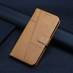 Custodia Portafoglio In Pelle Cover con Supporto Y04X per Samsung Galaxy A02s Marrone Chiaro