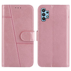 Custodia Portafoglio In Pelle Cover con Supporto Y04X per Samsung Galaxy M32 5G Oro Rosa