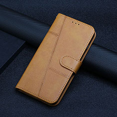 Custodia Portafoglio In Pelle Cover con Supporto Y04X per Xiaomi Poco F5 5G Marrone Chiaro
