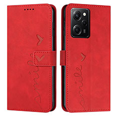Custodia Portafoglio In Pelle Cover con Supporto Y04X per Xiaomi Poco X5 Pro 5G Rosso