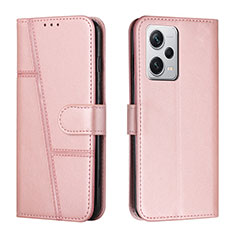 Custodia Portafoglio In Pelle Cover con Supporto Y04X per Xiaomi Redmi Note 12 Pro+ Plus 5G Oro Rosa