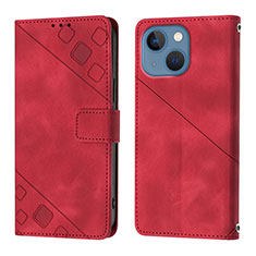 Custodia Portafoglio In Pelle Cover con Supporto Y05B per Apple iPhone 14 Rosso