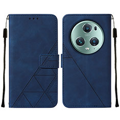 Custodia Portafoglio In Pelle Cover con Supporto Y05B per Huawei Honor Magic5 Pro 5G Blu