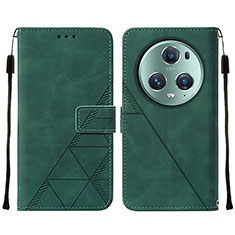 Custodia Portafoglio In Pelle Cover con Supporto Y05B per Huawei Honor Magic5 Pro 5G Verde