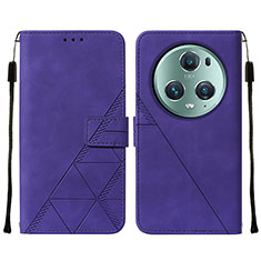 Custodia Portafoglio In Pelle Cover con Supporto Y05B per Huawei Honor Magic5 Pro 5G Viola