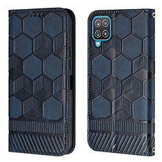 Custodia Portafoglio In Pelle Cover con Supporto Y05B per Samsung Galaxy A12 Nacho Blu