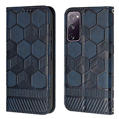 Custodia Portafoglio In Pelle Cover con Supporto Y05B per Samsung Galaxy S20 FE (2022) 5G Blu