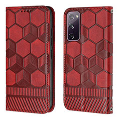 Custodia Portafoglio In Pelle Cover con Supporto Y05B per Samsung Galaxy S20 Lite 5G Rosso