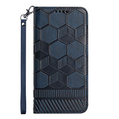 Custodia Portafoglio In Pelle Cover con Supporto Y06B per Samsung Galaxy F12 Blu