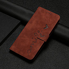 Custodia Portafoglio In Pelle Cover con Supporto Y06X per Motorola Moto E22S Marrone