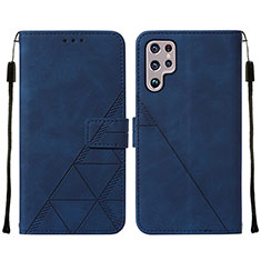 Custodia Portafoglio In Pelle Cover con Supporto Y07B per Samsung Galaxy S21 Ultra 5G Blu