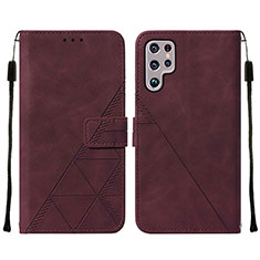 Custodia Portafoglio In Pelle Cover con Supporto Y07B per Samsung Galaxy S21 Ultra 5G Rosso