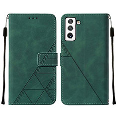 Custodia Portafoglio In Pelle Cover con Supporto Y07B per Samsung Galaxy S22 5G Verde