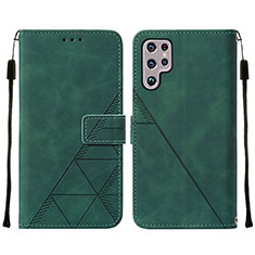 Custodia Portafoglio In Pelle Cover con Supporto Y07B per Samsung Galaxy S22 Ultra 5G Verde