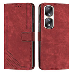 Custodia Portafoglio In Pelle Cover con Supporto Y07X per Huawei Honor 90 Pro 5G Rosso