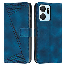 Custodia Portafoglio In Pelle Cover con Supporto Y07X per Huawei Honor X7a Blu