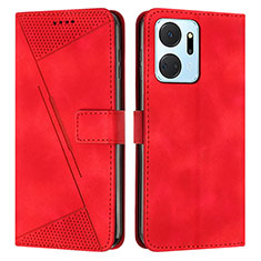 Custodia Portafoglio In Pelle Cover con Supporto Y07X per Huawei Honor X7a Rosso
