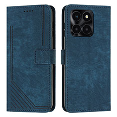 Custodia Portafoglio In Pelle Cover con Supporto Y07X per Huawei Honor X8b Blu