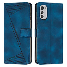 Custodia Portafoglio In Pelle Cover con Supporto Y07X per Motorola Moto E32 Blu