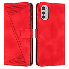 Custodia Portafoglio In Pelle Cover con Supporto Y07X per Motorola Moto E32s Rosso