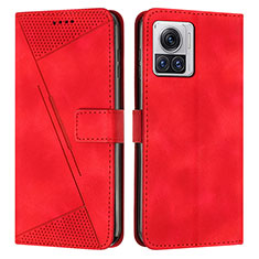 Custodia Portafoglio In Pelle Cover con Supporto Y07X per Motorola Moto Edge X30 Pro 5G Rosso