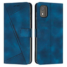 Custodia Portafoglio In Pelle Cover con Supporto Y07X per Nokia C02 Blu