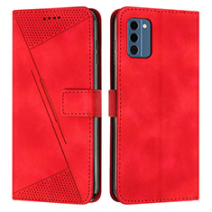 Custodia Portafoglio In Pelle Cover con Supporto Y07X per Nokia C300 Rosso