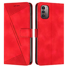 Custodia Portafoglio In Pelle Cover con Supporto Y07X per Nokia G21 Rosso