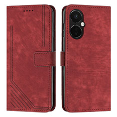 Custodia Portafoglio In Pelle Cover con Supporto Y07X per OnePlus Nord CE 3 5G Rosso