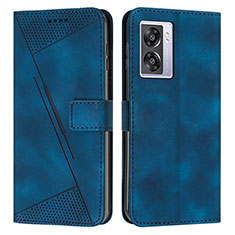 Custodia Portafoglio In Pelle Cover con Supporto Y07X per Oppo A77 5G Blu