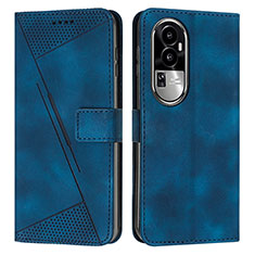 Custodia Portafoglio In Pelle Cover con Supporto Y07X per Oppo Reno10 Pro+ Plus 5G Blu