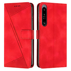 Custodia Portafoglio In Pelle Cover con Supporto Y07X per Sony Xperia 1 IV Rosso
