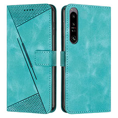 Custodia Portafoglio In Pelle Cover con Supporto Y07X per Sony Xperia 1 IV Verde