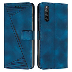 Custodia Portafoglio In Pelle Cover con Supporto Y07X per Sony Xperia 10 IV Blu