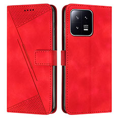 Custodia Portafoglio In Pelle Cover con Supporto Y07X per Xiaomi Mi 13 5G Rosso